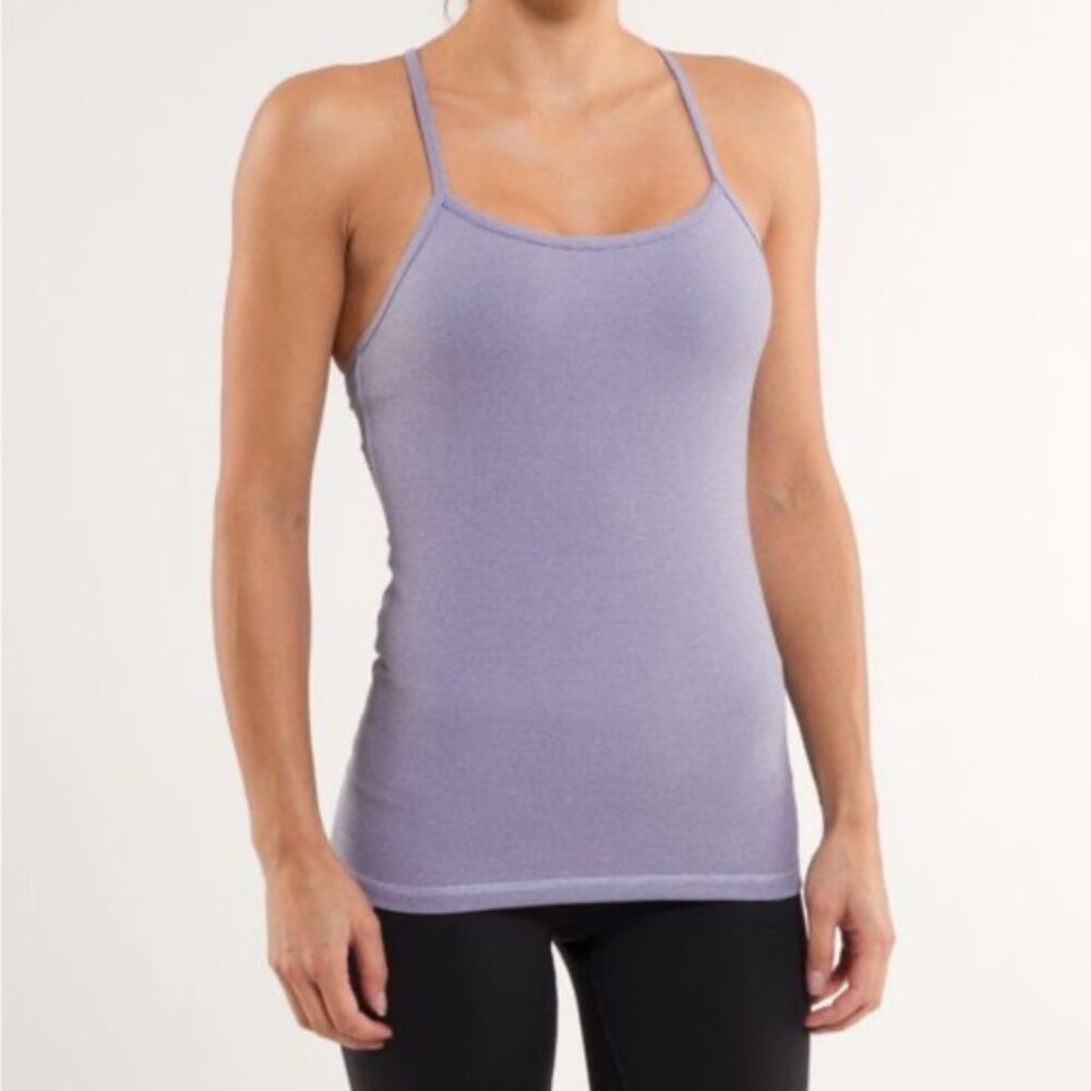 Lululemon Women's Light Purple Stripe Luon Power Y Tank Top Size 6